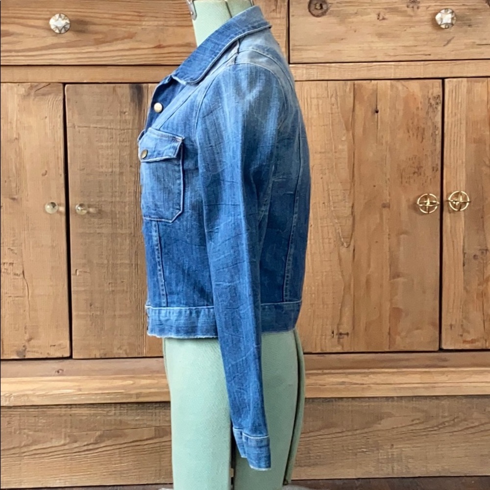 Current Elliot Denim Jacket Snap Size 2 Medium - image 2